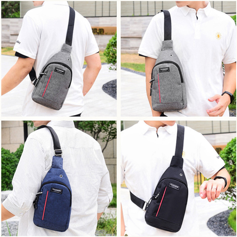 Ležerna muška torba na prsima Poslovna torba na rame Kurirska torba Najlonska platnena modna torba oko struka Torba na rame marke za sportove na otvorenom