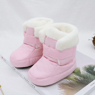 Mother Kids Baby Shoes First walkers Unisex Winter Warm Boots for Infant Baby Faux Fur Inner Snow Boots Toddler Prewalker Bootie
