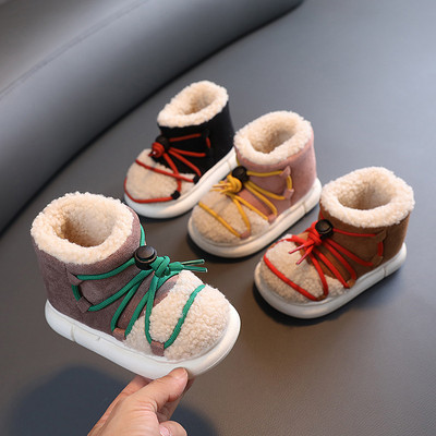 Copii Cizme calde din bumbac Iarna Noi Baieti Plus Pantofi din catifea din bumbac Fete Cizme anti-alunecare cu talpa moale Pantofi casual pentru bebelusi Botine