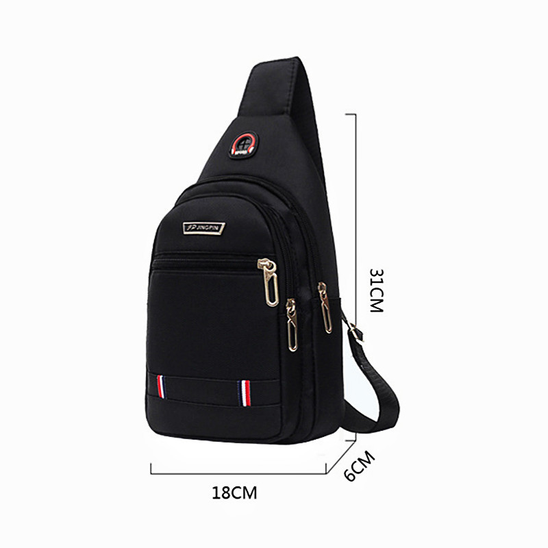Ανδρική casual τσάντα στήθους νάιλον τσάντα ώμου Ανδρική κοντή τσάντα ταξιδιού Messenger Τσάντα μέσης διπλής αποθήκευσης