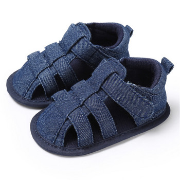 Soild Летни сандали за момчета Малки бебета Новородени деца Бебешки момчета Платнени меки подметки Обувки за детско креватче Модни бебешки обувки