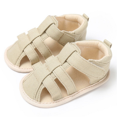 Soild καλοκαιρινά σανδάλια για αγόρια νήπια βρέφη νεογέννητα Παιδιά μωρά αγόρια Καμβάς μαλακή σόλα Παπούτσια κούνιας Μόδα μωρά παπούτσια
