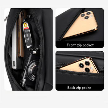 Мъжка модерна чанта на гърдите с опростен дизайн, едно рамо, външна водоустойчива кожена чанта за съхранение на телефон
