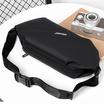 Мъжка модерна чанта на гърдите с опростен дизайн, едно рамо, външна водоустойчива кожена чанта за съхранение на телефон