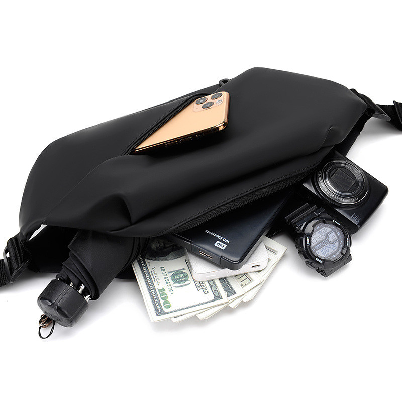 Ανδρική μοντέρνα τσάντα στήθους απλής σχεδίασης Τσάντα αγγελιοφόρου μονής εξωτερικής χρήσης, αδιάβροχη δερμάτινη φορητή τσάντα αποθήκευσης τηλεφώνου