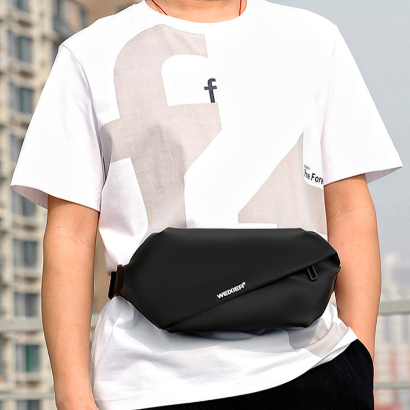 Ανδρική μοντέρνα τσάντα στήθους απλής σχεδίασης Τσάντα αγγελιοφόρου μονής εξωτερικής χρήσης, αδιάβροχη δερμάτινη φορητή τσάντα αποθήκευσης τηλεφώνου