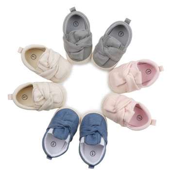 Бебешки обувки Удобни меки бебета Прохождащи деца Bowknot Дишаща противоплъзгаща мека подметка Prewalker Плоски обувки Бебешки ежедневни обувки
