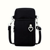 Nou telefon mobil feminin trei straturi Mini ShoulderMessenger încheietura mâinii Schimbare cheie Geanta pentru braț