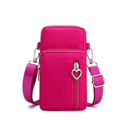 Nou telefon mobil feminin trei straturi Mini ShoulderMessenger încheietura mâinii Schimbare cheie Geanta pentru braț