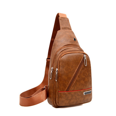 Ανδρική τσάντα στήθους PU Δερμάτινη αδιάβροχη τσάντα ώμου Messenger Ανδρική τσάντα Casual Business Τσάντα στήθους Μοντέρνα τσάντα αποθήκευσης εξωτερικού χώρου