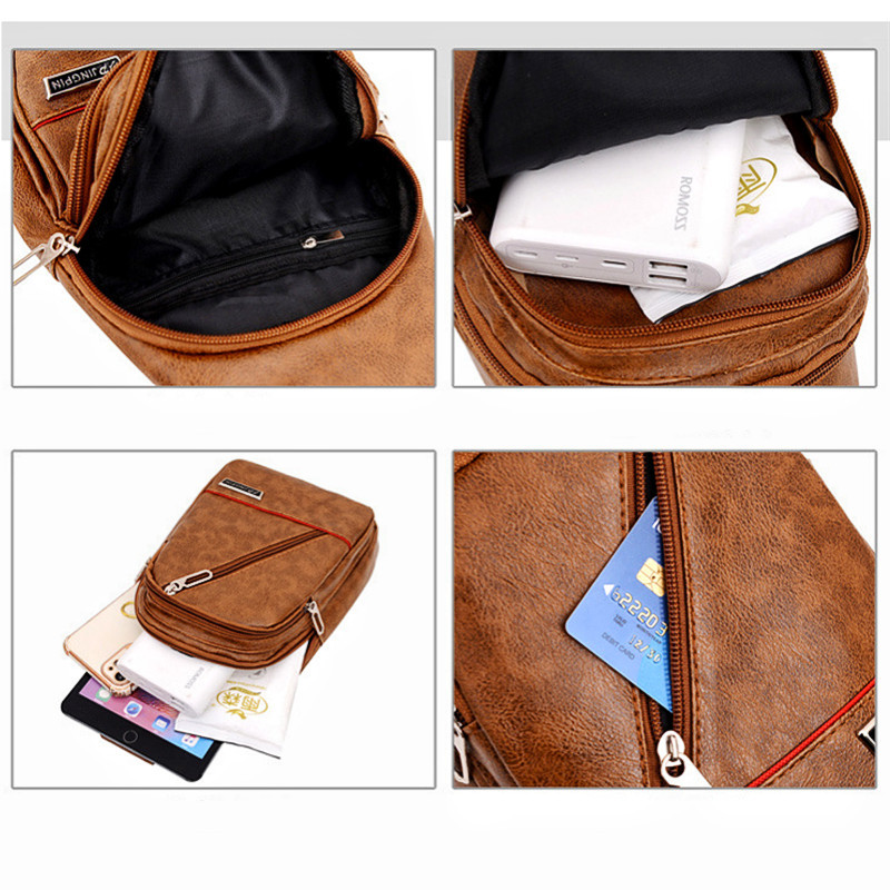 Ανδρική τσάντα στήθους PU Δερμάτινη αδιάβροχη τσάντα ώμου Messenger Ανδρική τσάντα Casual Business Τσάντα στήθους Μοντέρνα τσάντα αποθήκευσης εξωτερικού χώρου