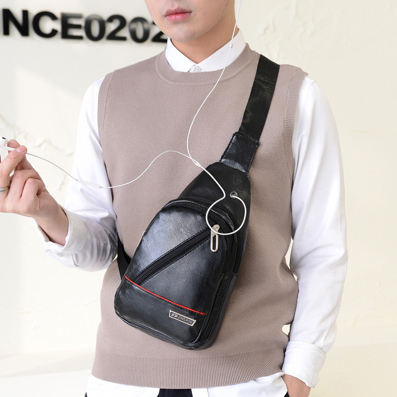 Ανδρική τσάντα στήθους PU Δερμάτινη αδιάβροχη τσάντα ώμου Messenger Ανδρική τσάντα Casual Business Τσάντα στήθους Μοντέρνα τσάντα αποθήκευσης εξωτερικού χώρου