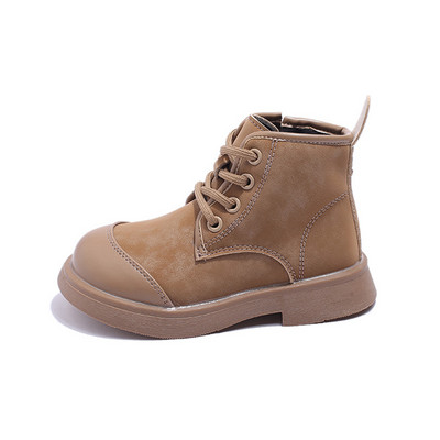 παιδικά κοριτσίστικα μποτάκια μαύρα για κορίτσια Αγόρια Lace Up Zip Φθινοπωρινά παπούτσια 2023 παιδικά τετράγωνο τακούνι αντιολισθητικό συνονθύλευμα Sneakers 26-36