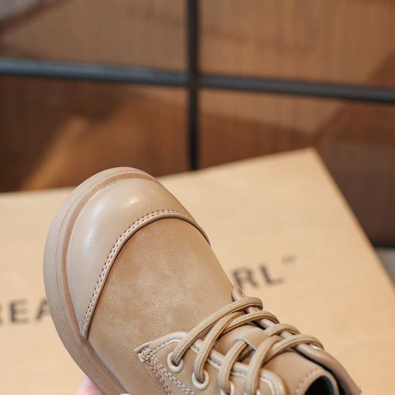 παιδικά κοριτσίστικα μποτάκια μαύρα για κορίτσια Αγόρια Lace Up Zip Φθινοπωρινά παπούτσια 2023 παιδικά τετράγωνο τακούνι αντιολισθητικό συνονθύλευμα Sneakers 26-36