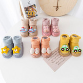 Παιδικές κάλτσες με λαστιχένιες σόλες για νήπια Παιδικά μωρά αγόρια Παπούτσια First Walkers Warm Terry Thicken Παντόφλες Βρέφη Κορίτσι Χειμώνας
