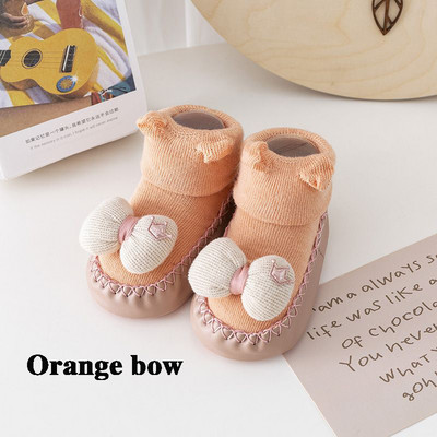 Παιδικές κάλτσες με λαστιχένιες σόλες για νήπια Παιδικά μωρά αγόρια Παπούτσια First Walkers Warm Terry Thicken Παντόφλες Βρέφη Κορίτσι Χειμώνας