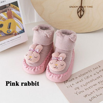 Παιδικές κάλτσες με λαστιχένιες σόλες για νήπια Παιδικά μωρά αγόρια Παπούτσια First Walkers Warm Terry Thicken Παντόφλες Βρέφη Κορίτσι Χειμώνας