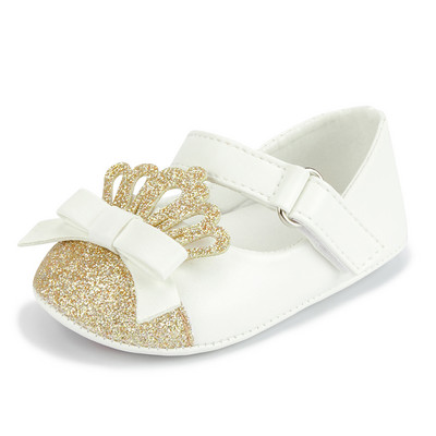 Βρεφικά παπούτσια κοριτσάκι Crown Bling Baby Pink Princess παπούτσια Αντιολισθητική επίπεδη σόλα από καουτσούκ για νεογέννητα First Walkers Βρεφικά παπούτσια για νήπια