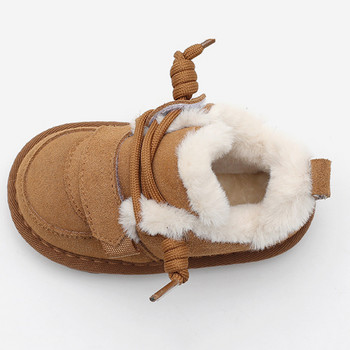 Бебешки топли памучни обувки Зима Нов стил Дебели плюшени къси ботуши за момчета и момичета Неплъзгащи се меки подметки Детски ботуши за сняг