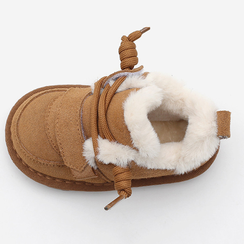 Βρεφικά ζεστά βαμβακερά παπούτσια Χειμερινά νέου στυλ Χοντρές βελούδινες κοντές μπότες για αγόρια και κορίτσια, αντιολισθητικές, μαλακές σόλες, παιδικές μπότες χιονιού