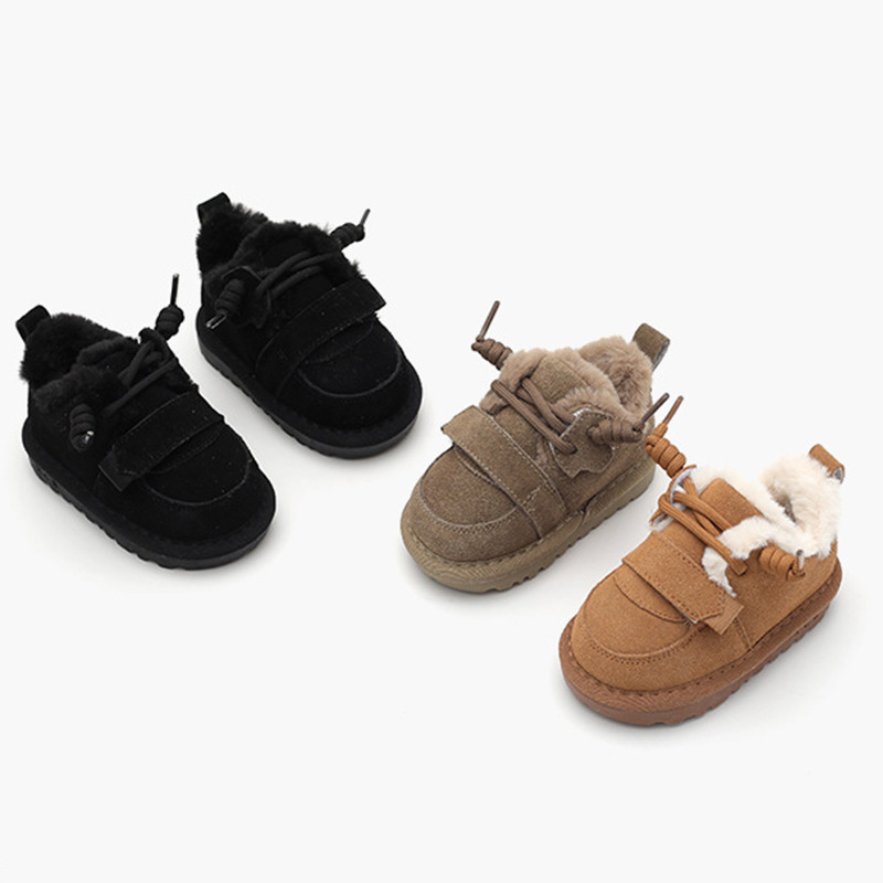 Βρεφικά ζεστά βαμβακερά παπούτσια Χειμερινά νέου στυλ Χοντρές βελούδινες κοντές μπότες για αγόρια και κορίτσια, αντιολισθητικές, μαλακές σόλες, παιδικές μπότες χιονιού