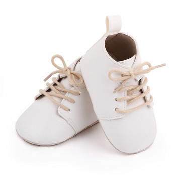 Нови бебешки обувки от PU кожа, унисекс, с връзки, мека подметка, обувки за новородено бебе, обувки за бебешки креватчета, обувки First Walkers, ретро ежедневни обувки за момче и момиче