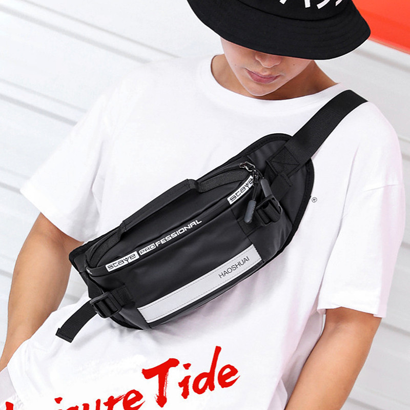 Značková pánska taška, outdoorová náprsná taška, taška cez rameno, bežecká taška na pás, reflexný prúžok, taška na telefón s ochranou proti krádeži