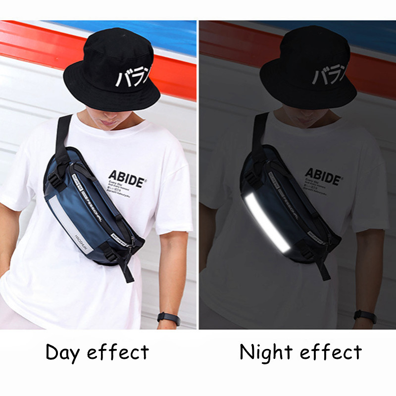 Značková pánska taška, outdoorová náprsná taška, taška cez rameno, bežecká taška na pás, reflexný prúžok, taška na telefón s ochranou proti krádeži