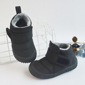 Памучни ботуши Детски ботуши за сняг Нови зимни памучни обувки Бебешки ежедневни меки подметки Топли модни къси ботуши за момчета и момичета