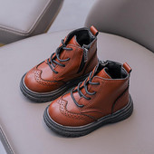 2022 Φθινόπωρο Χειμώνας Παιδικές Μπότες Αγόρια Κοριτσίστικες Κοντές μπότες Δερμάτινα παπούτσια για μωρά για παιδιά Μπότες με μαλακό κάτω μέρος Αγγλίας