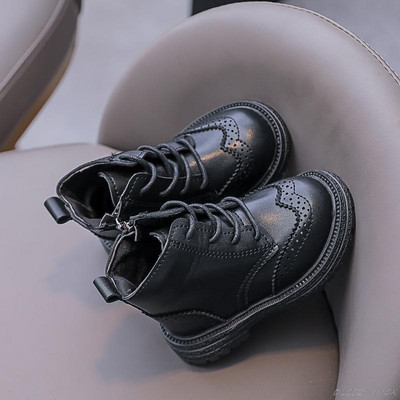 2022 Φθινόπωρο Χειμώνας Παιδικές Μπότες Αγόρια Κοριτσίστικες Κοντές μπότες Δερμάτινα παπούτσια για μωρά για παιδιά Μπότες με μαλακό κάτω μέρος Αγγλίας