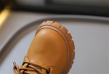 Παιδικά μποτάκια Martin Ανοιξιάτικα και Φθινοπωρινά Νέα Παπούτσια Βρεφικά για Αγόρια Δερμάτινα τοπ κοντές μπότες Κοριτσίστικες μπότες με φερμουάρ στο πλάι Μικρό κίτρινο μποτάκι