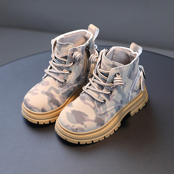 Παιδικές μπότες καμουφλάζ μόδας Νέα 2023 Φθινόπωρο Χειμώνας Παιδική μαλακή αντιολισθητική εξωτερική σόλα από καουτσούκ Μποτάκια για αγόρια για κορίτσια casual παπούτσια