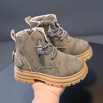 Παιδικές μπότες καμουφλάζ μόδας Νέα 2023 Φθινόπωρο Χειμώνας Παιδική μαλακή αντιολισθητική εξωτερική σόλα από καουτσούκ Μποτάκια για αγόρια για κορίτσια casual παπούτσια