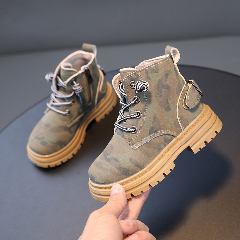 Cizme de camuflaj la modă pentru copii Nou 2023 Toamnă Iarnă Copii Moale, anti-alunecare, Talpă exterioară din cauciuc Cizme la gleznă Băieți Fete Pantofi casual