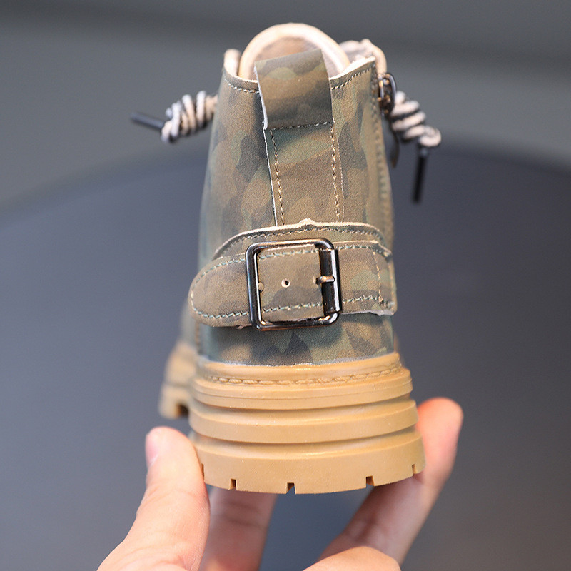 Cizme de camuflaj la modă pentru copii Nou 2023 Toamnă Iarnă Copii Moale, anti-alunecare, Talpă exterioară din cauciuc Cizme la gleznă Băieți Fete Pantofi casual