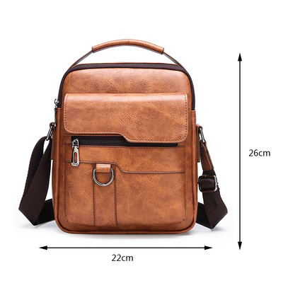 Ανδρική τσάντα Messenger PU Δερμάτινες επαγγελματικές τσάντες με πολλές τσέπες Casual Vintage τσάντα τσάντα χαρτοφύλακα για διακοπές το Σαββατοκύριακο