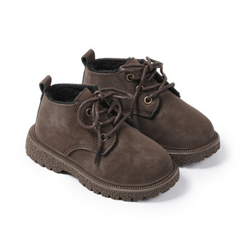 Παιδικά δερμάτινα μποτάκια Νέα 2023 Φθινόπωρο Χειμώνας Παιδική μαλακή αντιολισθητική εξωτερική σόλα από καουτσούκ Ζεστά μποτάκια για αγόρια για κορίτσια casual παπούτσια