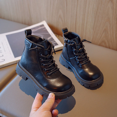 COZULMA Φθινοπωρινά χειμερινά παπούτσια για κορίτσια για αγόρια Μόδα δερμάτινα μποτάκια Παιδική πλατφόρμα Κοντά μποτάκια αστραγάλου Παιδικά παιδικά παπούτσια 26-36