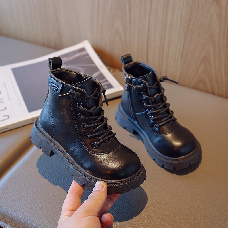 COZULMA Φθινοπωρινά χειμερινά παπούτσια για κορίτσια για αγόρια Μόδα δερμάτινα μποτάκια Παιδική πλατφόρμα Κοντά μποτάκια αστραγάλου Παιδικά παιδικά παπούτσια 26-36