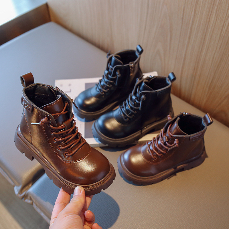 COZULMA Φθινοπωρινά χειμερινά παπούτσια για κορίτσια για αγόρια Μόδα δερμάτινα μποτάκια Παιδική πλατφόρμα Κοντά μποτάκια αστραγάλου Παιδικά παιδικά παπούτσια 26-36