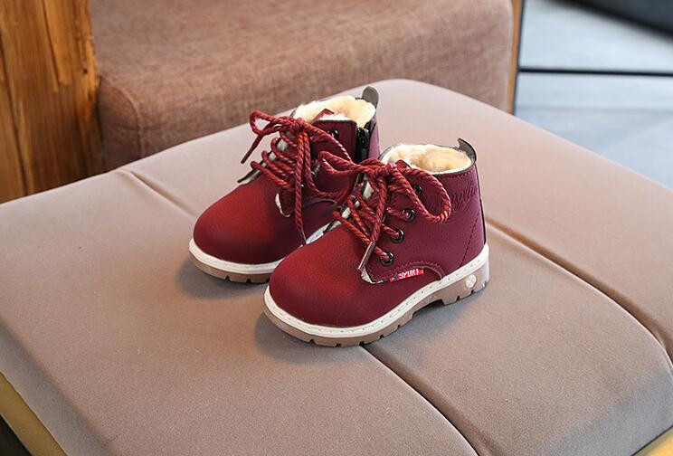 2021 Hot Selling Παιδικές Μπότες Δερμάτινα Παπούτσια Αγόρια Φθινόπωρο Χειμώνας Ζεστά βαμβακερά παπούτσια Fashion Girls Παιδικές μπότες Αντιολισθητικές