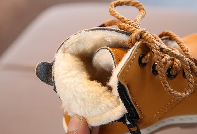 2021 Hot Selling Παιδικές Μπότες Δερμάτινα Παπούτσια Αγόρια Φθινόπωρο Χειμώνας Ζεστά βαμβακερά παπούτσια Fashion Girls Παιδικές μπότες Αντιολισθητικές