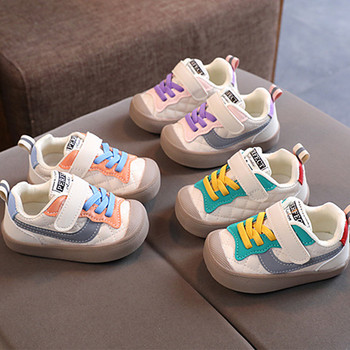 Плетени обувки за малко дете Едноцветни с анимационни шарки на животни Бебе момиче Мека подметка Плоски маратонки Дете Момче Първа разходка Ежедневни обувки