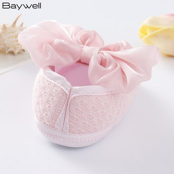 Βρεφικά παπούτσια για νεογέννητο βάπτιση Λευκή δαντέλα παπιγιόν Παπούτσια για μωρά Σετ κεφαλόδεσμος για νήπια Prewalker Cute μωρά μαλακά παπούτσια για 0-18 εκ.