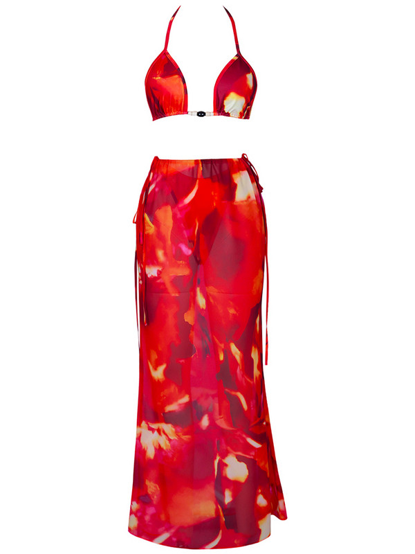 Bikini Costum de baie din trei piese Costume de baie pentru femei 2023 Set de bikini cu dungi cu zebră sexy cu fuste Costum de baie triunghi pentru acoperirea plajei