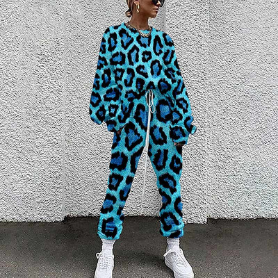Άνοιξη 2023 Γυναικεία Leopard Tie Dye αθλητική φόρμα δύο τεμαχίων Γυναικεία casual fashion print Πουλόβερ μακρυμάνικα streetwear κοστούμια