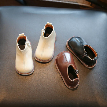 Детски кожени ботуши до глезена Водоустойчиви детски ботуши Челси Зимни ботуши за момчета и момичета Модни ежедневни обувки за малко дете