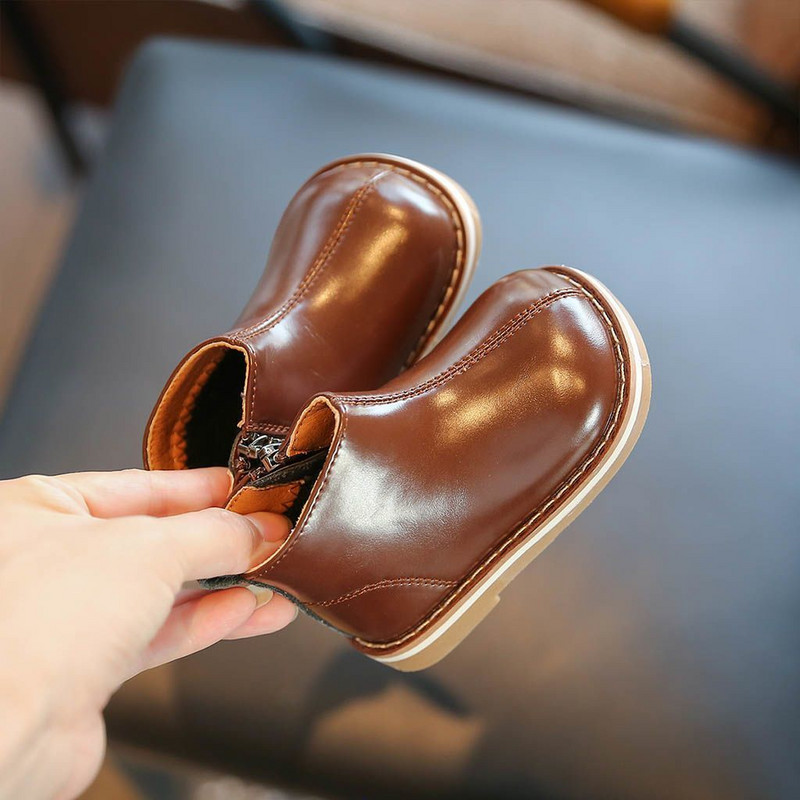 Dječje kožne gležnjače Vodootporne dječje Chelsea čizme Dječaci Djevojčice Zimske čizme za snijeg Modna ležerna cipela za malu djecu