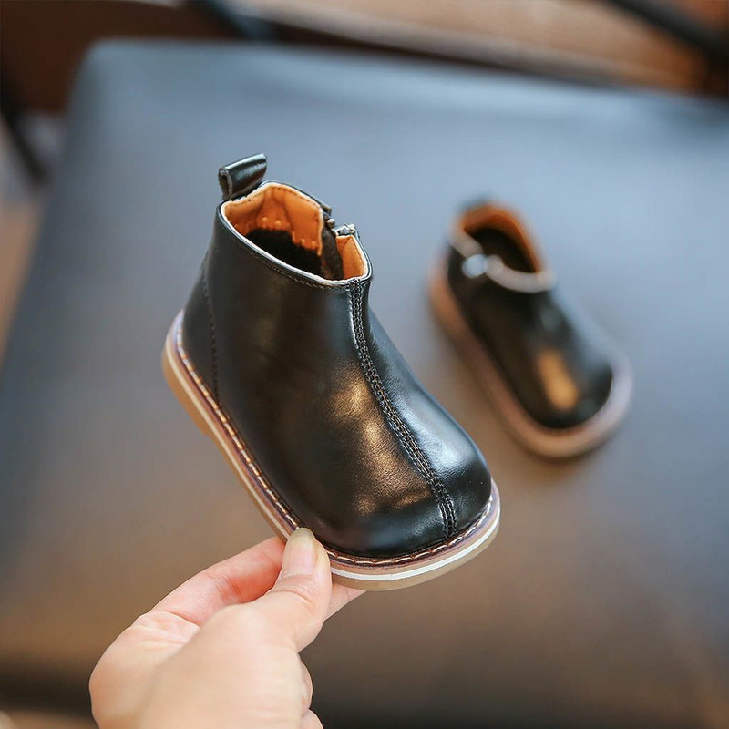 Dječje kožne gležnjače Vodootporne dječje Chelsea čizme Dječaci Djevojčice Zimske čizme za snijeg Modna ležerna cipela za malu djecu